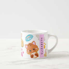 Patroon van katten, schattige katten, Kat, poten,  Espresso Kop