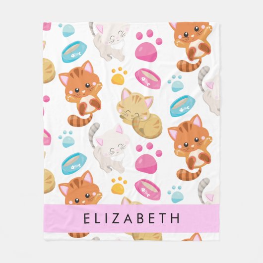 Patroon van katten, schattige katten, Kat, poten, Fleece Deken (Voorkant)
