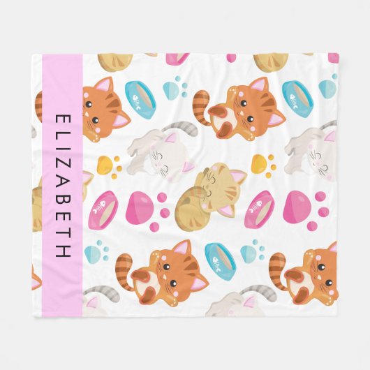 Patroon van katten, schattige katten, Kat, poten,  Fleece Deken (Voorkant (Horizontaal))