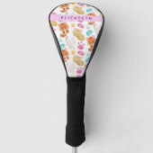 Patroon van katten, schattige katten, Kat, poten,  Golfheadcover (Voorkant)