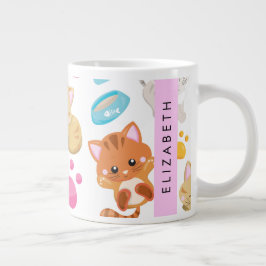 Patroon van katten, schattige katten, Kat, poten,  Grote Koffiekop