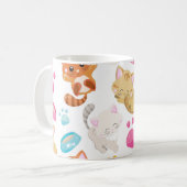 Patroon van katten, schattige katten, Kat, poten,  Koffiemok (Voorkant links)