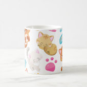 Patroon van katten, schattige katten, Kat, poten,  Koffiemok (Center)