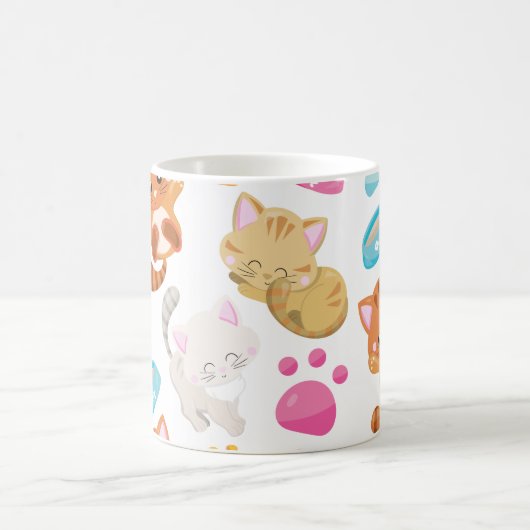 Patroon van katten, schattige katten, Kat, poten,  Koffiemok (Center)
