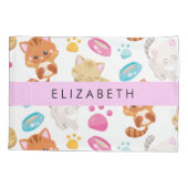 Patroon van katten, schattige katten, Kat, poten,  Kussensloop (Achterkant)