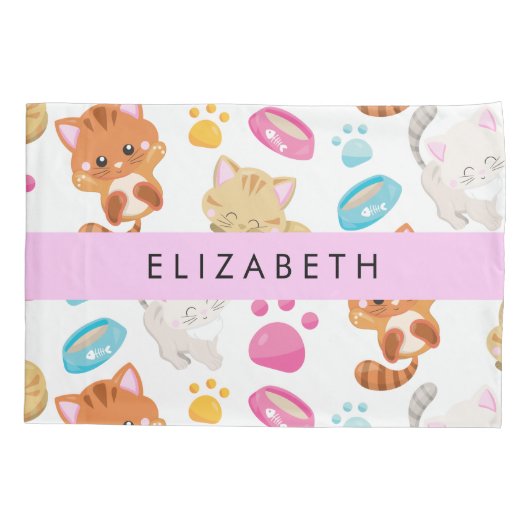 Patroon van katten, schattige katten, Kat, poten,  Kussensloop (Achterkant)