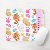 Patroon van katten, schattige katten, Kat, poten,  Muismat (Met muis)