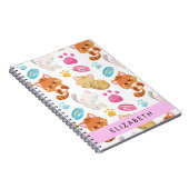 Patroon van katten, schattige katten, Kat, poten,  Notitieboek (Rechterzijde)