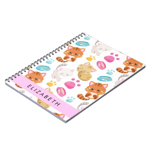 Patroon van katten, schattige katten, Kat, poten,  Notitieboek (Linkerzijde)