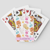Patroon van katten, schattige katten, Kat, poten,  Pokerkaarten (Achterkant)