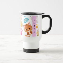 Patroon van katten, schattige katten, Kat, poten,  Reisbeker