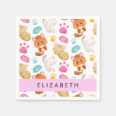 Patroon van katten, schattige katten, Kat, poten, Servet (Voorkant)