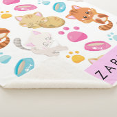 Patroon van katten, schattige katten, Kat, poten,  Sherpa Deken (3/4)