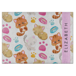 Patroon van katten, schattige katten, Kat, poten,  Snijplank