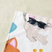 Patroon van katten, schattige katten, Kat, poten,  Strandlaken (In situ)