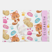 Patroon van katten, schattige katten, Kat, poten,  Theedoek (Horizontaal)