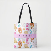 Patroon van katten, schattige katten, Kat, poten,  Tote Bag (Voorkant)