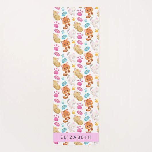 Patroon van katten, schattige katten, Kat, poten, Yogamat (Achterkant)