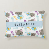 Patroon van katten, schattige katten, kittens, Jou Accent Kussen (Voorkant)