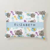 Patroon van katten, schattige katten, kittens, Jou Accent Kussen (Achterkant)