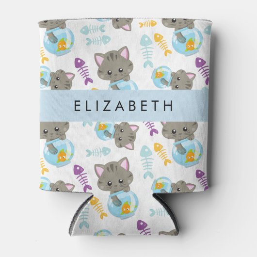 Patroon van katten, schattige katten, kittens, Jou Blikjeskoeler (Voorkant)