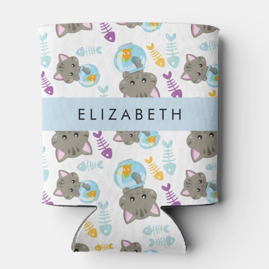 Patroon van katten, schattige katten, kittens, Jou Blikjeskoeler (Achterkant)