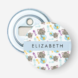 Patroon van katten, schattige katten, kittens, Jou Button Flesopener