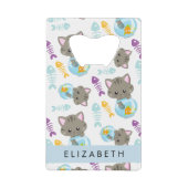 Patroon van katten, schattige katten, kittens, Jou Creditkaart Flessenopener (Voorkant)
