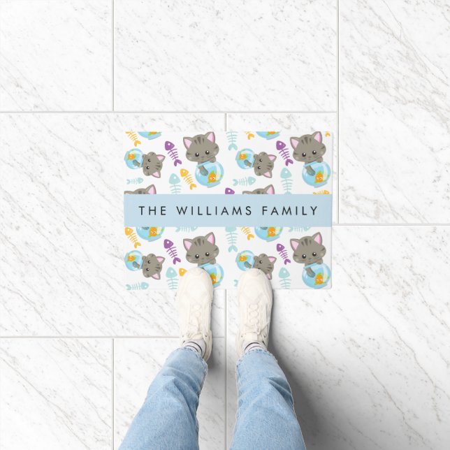 Patroon van katten, schattige katten, kittens, Jou Deurmat (Binnen)