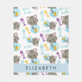 Patroon van katten, schattige katten, kittens, Jou Fleece Deken (Voorkant)