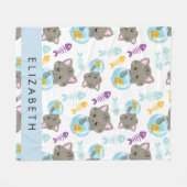 Patroon van katten, schattige katten, kittens, Jou Fleece Deken (Voorkant (Horizontaal))