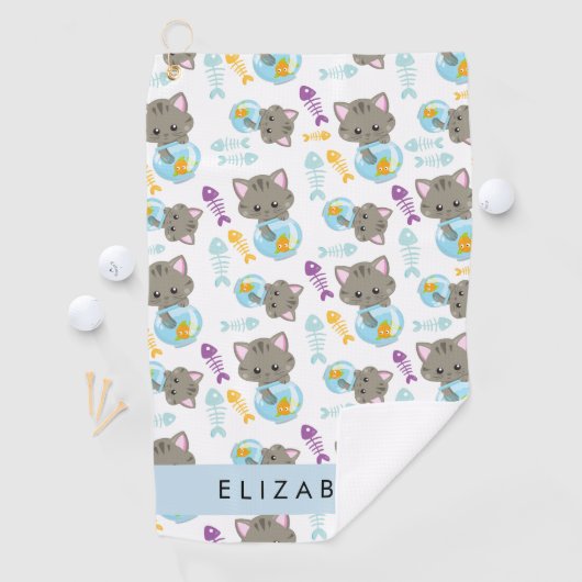 Patroon van katten, schattige katten, kittens, Jou Golfhanddoek (Insitu)