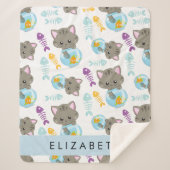 Patroon van katten, schattige katten, kittens, Jou Sherpa Deken (Voorkant)