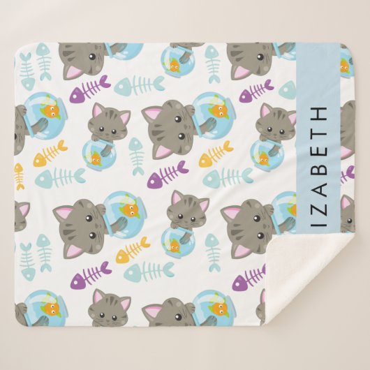 Patroon van katten, schattige katten, kittens, Jou Sherpa Deken (Voorkant (horizontaal))