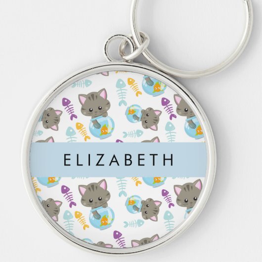 Patroon van katten, schattige katten, kittens, Jou Sleutelhanger (Voorkant)