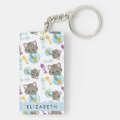Patroon van katten, schattige katten, kittens, Jou Sleutelhanger (achterkant)