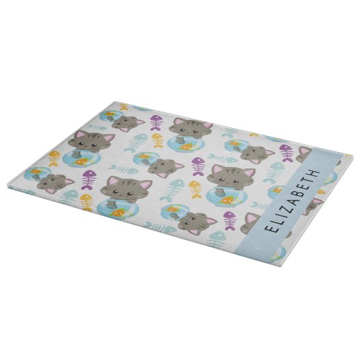 Patroon van katten, schattige katten, kittens, Jou Snijplank (Hoek)