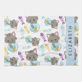 Patroon van katten, schattige katten, kittens, Jou Theedoek (Horizontaal)