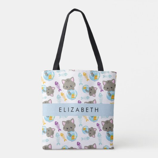Patroon van katten, schattige katten, kittens, Jou Tote Bag (Achterkant)