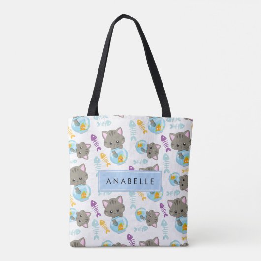 Patroon van katten, schattige katten, kittens, Jou Tote Bag (Achterkant)
