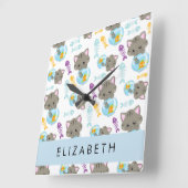 Patroon van katten, schattige katten, kittens, Jou Vierkante Klok (Hoek)