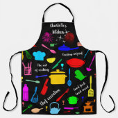 Patroon van keukengerei grappig schort (Voorkant)