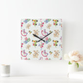 Patroon van kinderspeelgoed vierkante klok (Huis)