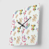 Patroon van kinderspeelgoed vierkante klok (Hoek)