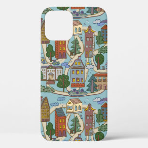 patroon van kleine stedenhuisjes Case-Mate iPhone case