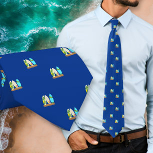 Patroon van kleine surfplanken stropdas