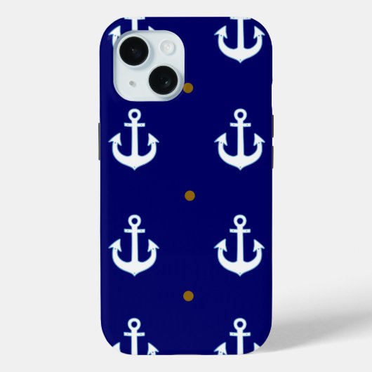 patroon van kleine witte ankers Case-Mate iPhone case (Achterkant)
