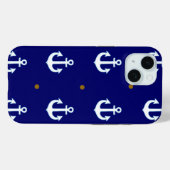 patroon van kleine witte ankers Case-Mate iPhone case (Achterkant (horizontaal))