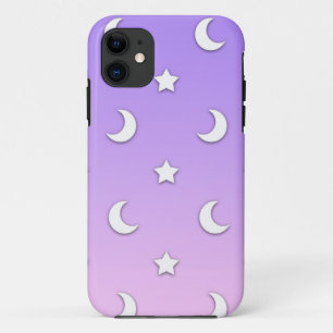 Patroon van Kleine Witte Sterren en Manen Case-Mate iPhone Case