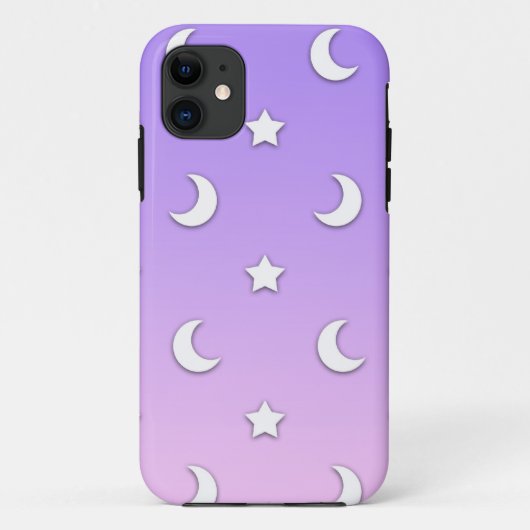 Patroon van Kleine Witte Sterren en Manen Case-Mate iPhone Case (Achterkant)